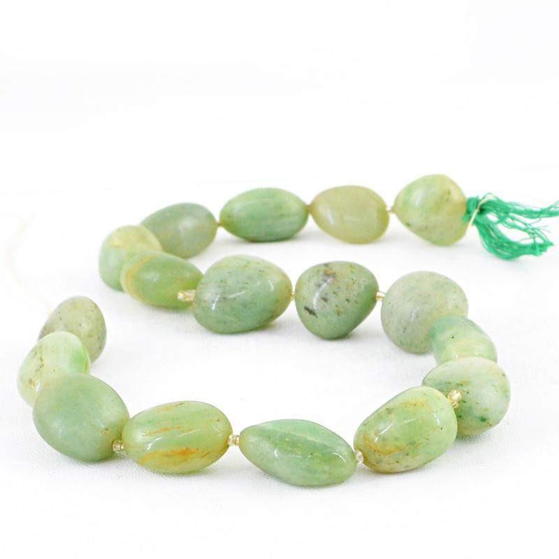 gemsmore:Natural Unheated Green Aventurine Beads Strand