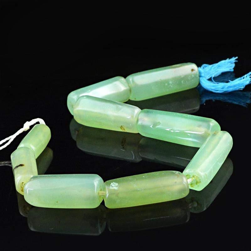 gemsmore:Natural Unheated Green Onyx Beads Strand