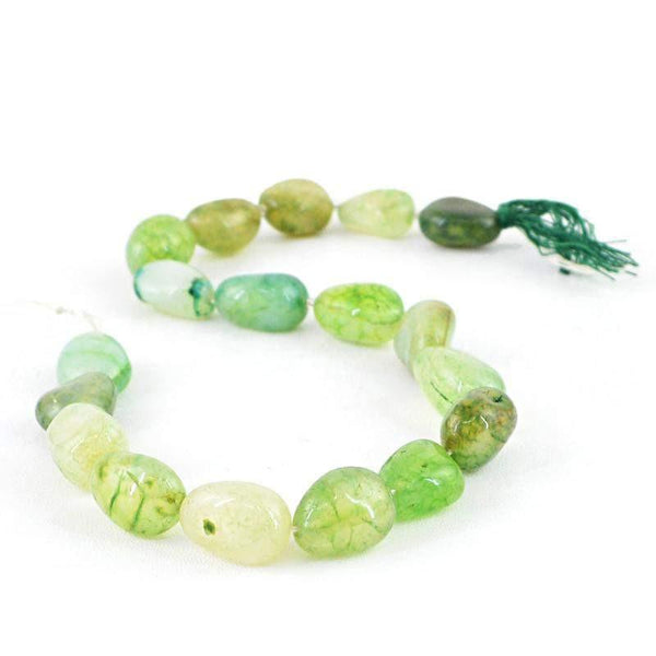 gemsmore:Natural Unheated Green Onyx Beads Strand