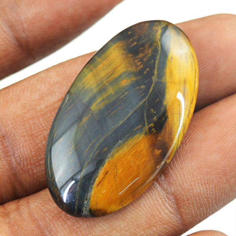 gemsmore:Natural Unheated Iron Tiger Eye Oval Shape Gemstone