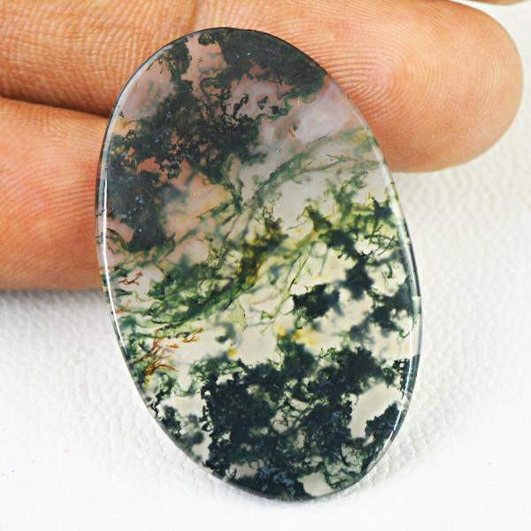 gemsmore:Natural Unheated Moss Agate Oval Shape Gemstone