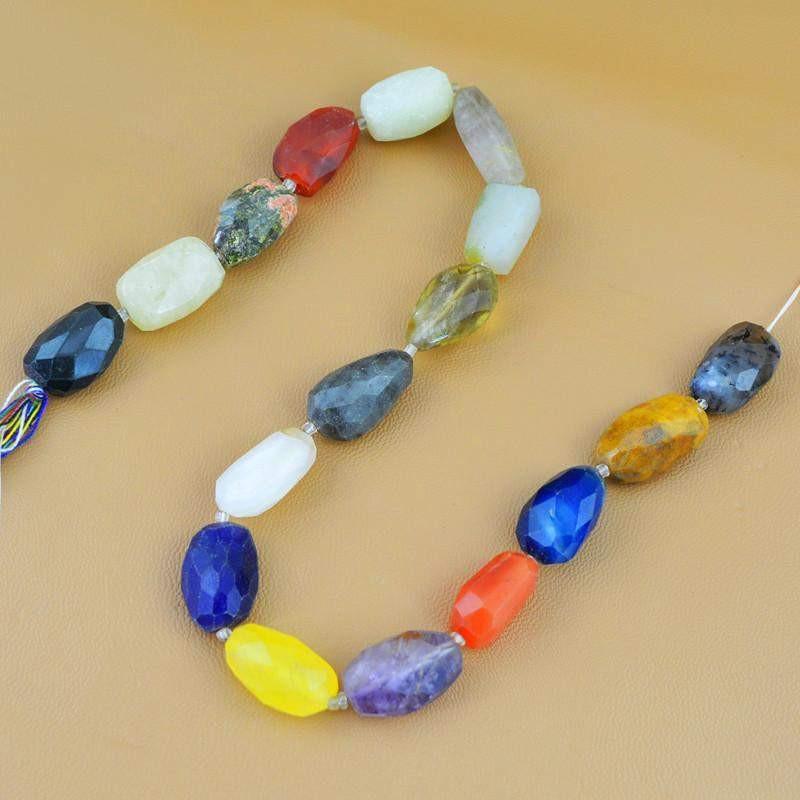 gemsmore:Natural Unheated Multi Gemstone Faceted Beads Strand