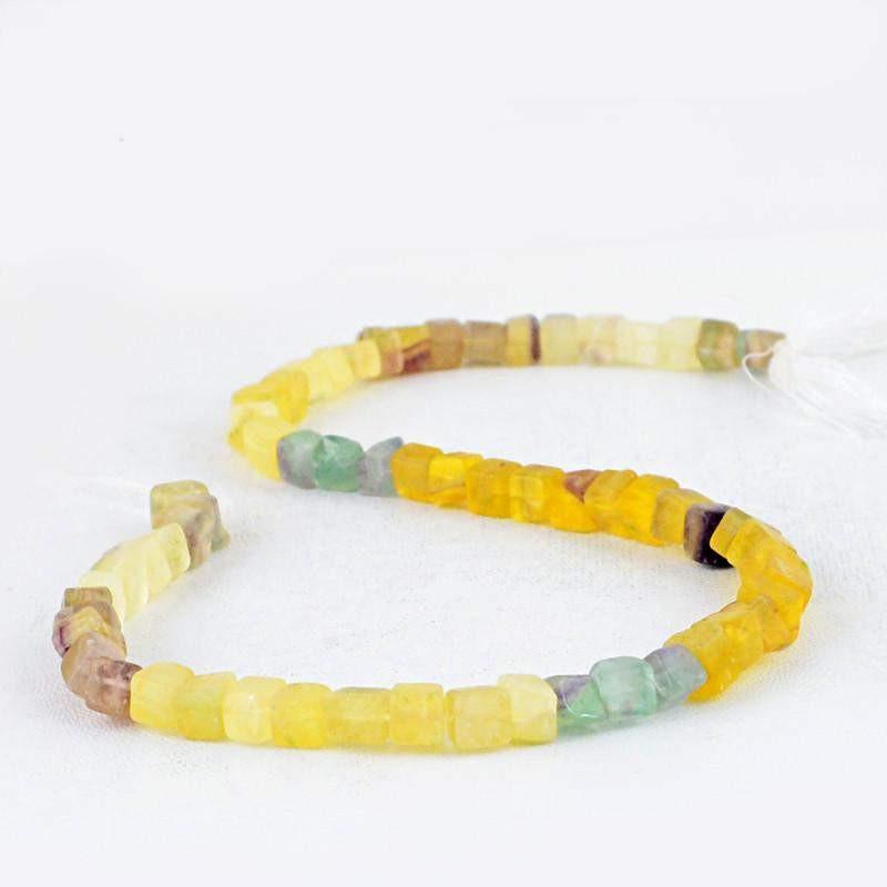 gemsmore:Natural Unheated Multicolor Fluorite Beads Strand