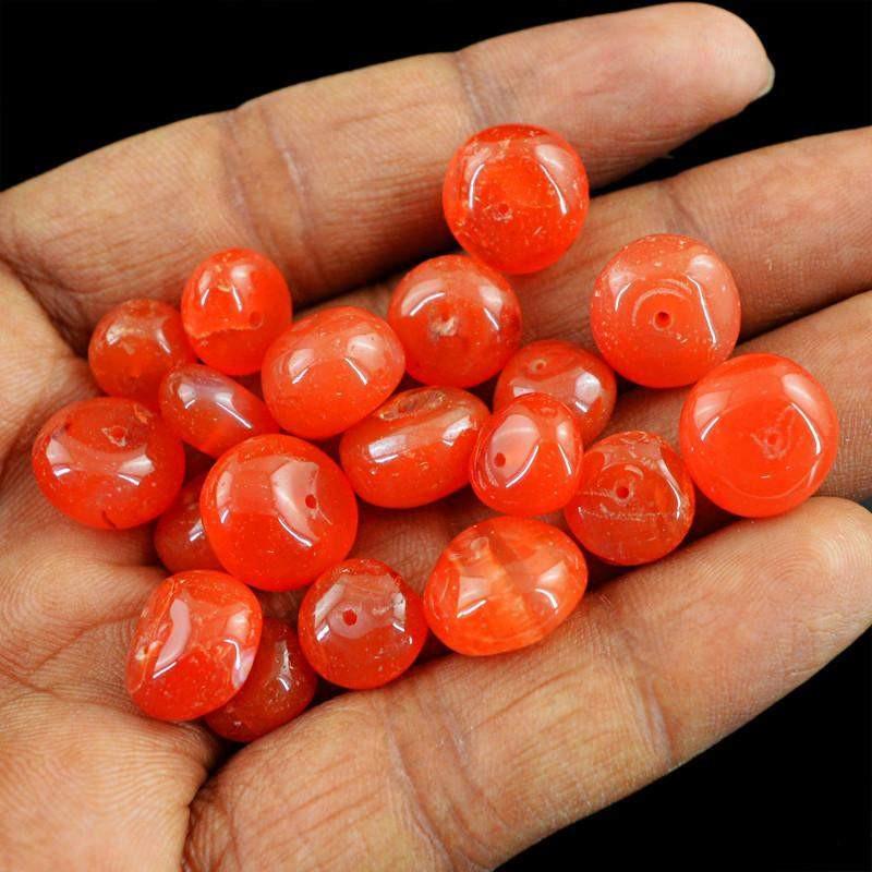 gemsmore:Natural Unheated Orange Onyx Round Beads Lot