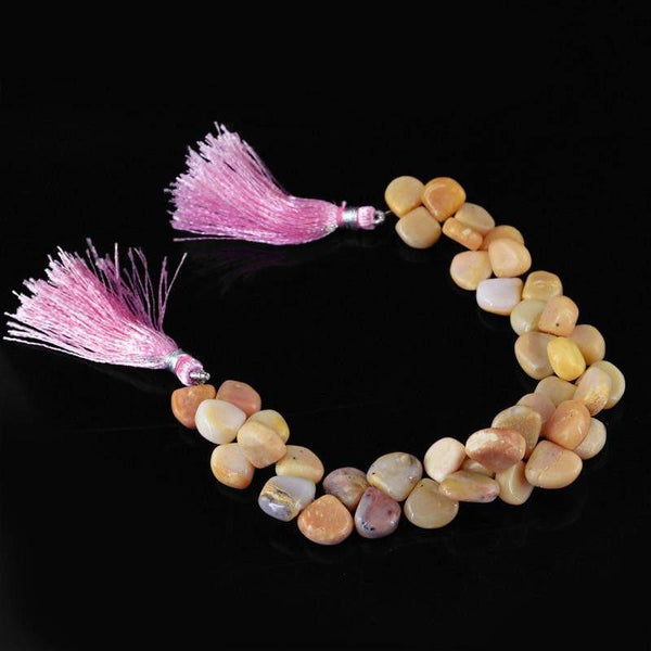 gemsmore:Natural Unheated Pink Australian Opal Beads Strand