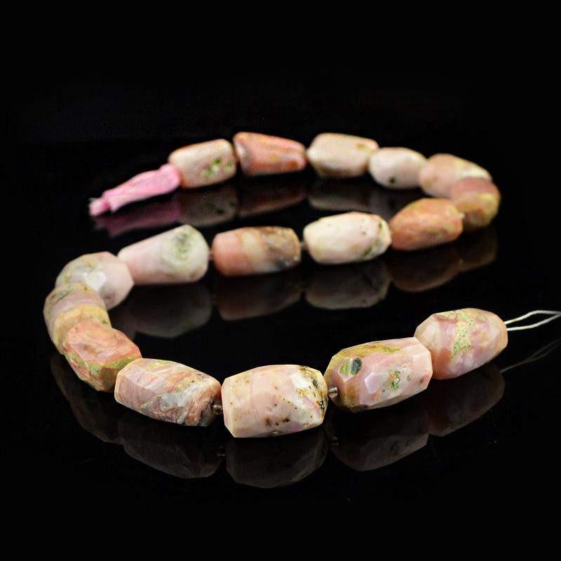 gemsmore:Natural Unheated Pink Australian Opal Faceted Beads Strand