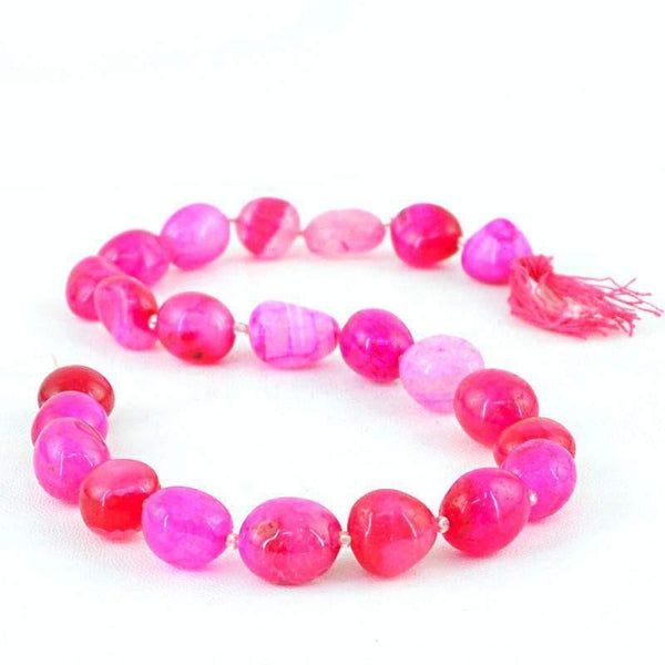 gemsmore:Natural Unheated Pink Onyx Beads Strand