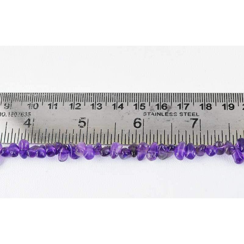 gemsmore:Natural Unheated Purple Amethyst Beads Strand