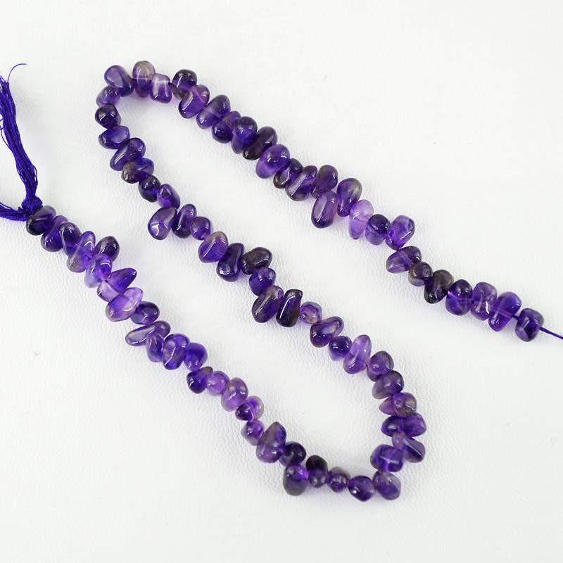 gemsmore:Natural Unheated Purple Amethyst Drilled Beads Strand