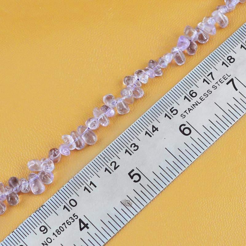 gemsmore:Natural Unheated Purple Amethyst Drilled Beads Strand