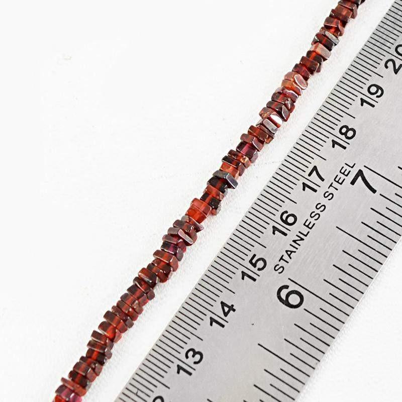 gemsmore:Natural Unheated Red Garnet Beads Strand