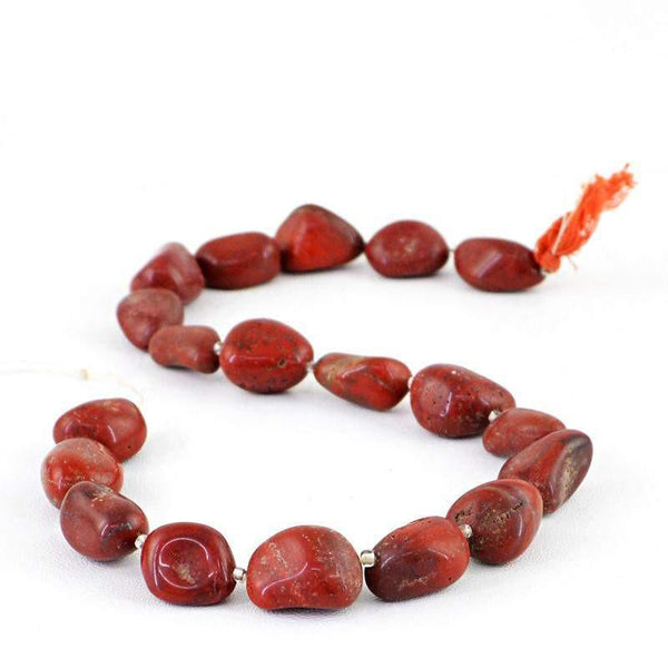 gemsmore:Natural Unheated Red Jasper Beads Strand