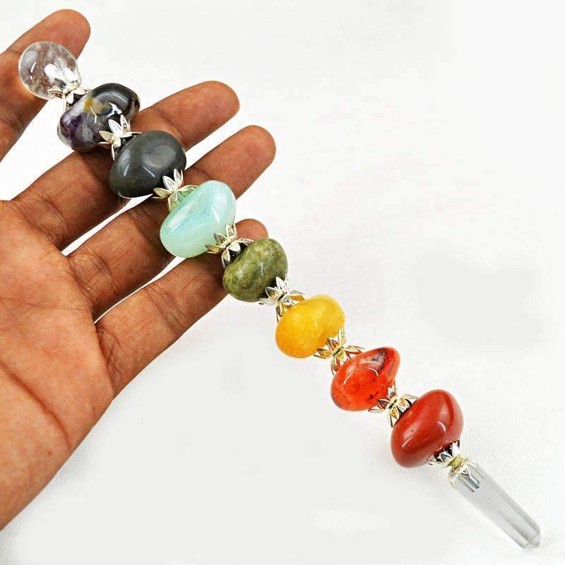 gemsmore:Natural Unheated Seven Chakra Healing Point Pencil