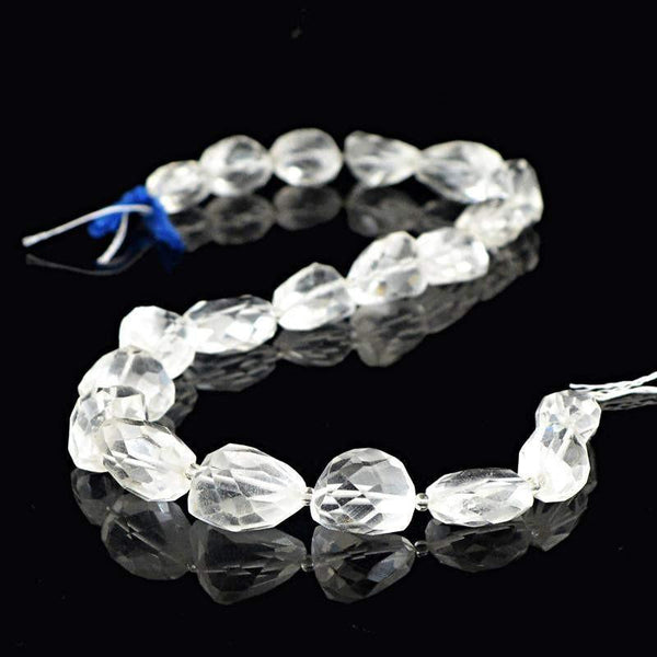 gemsmore:Natural Unheated White Quartz Beads Strand