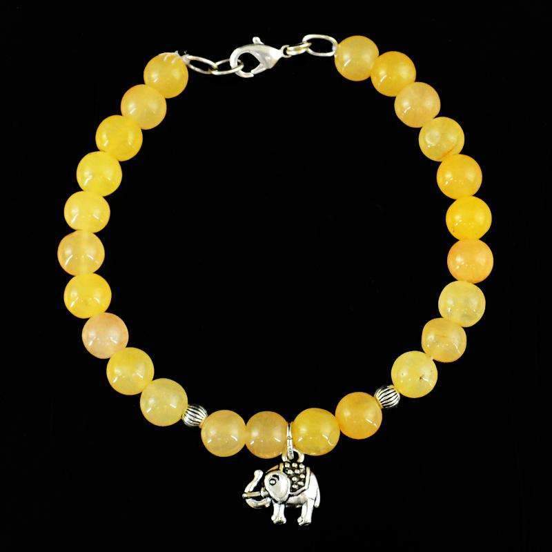 gemsmore:Natural Unheated Yellow Aventurine Bracelet - Round Shape