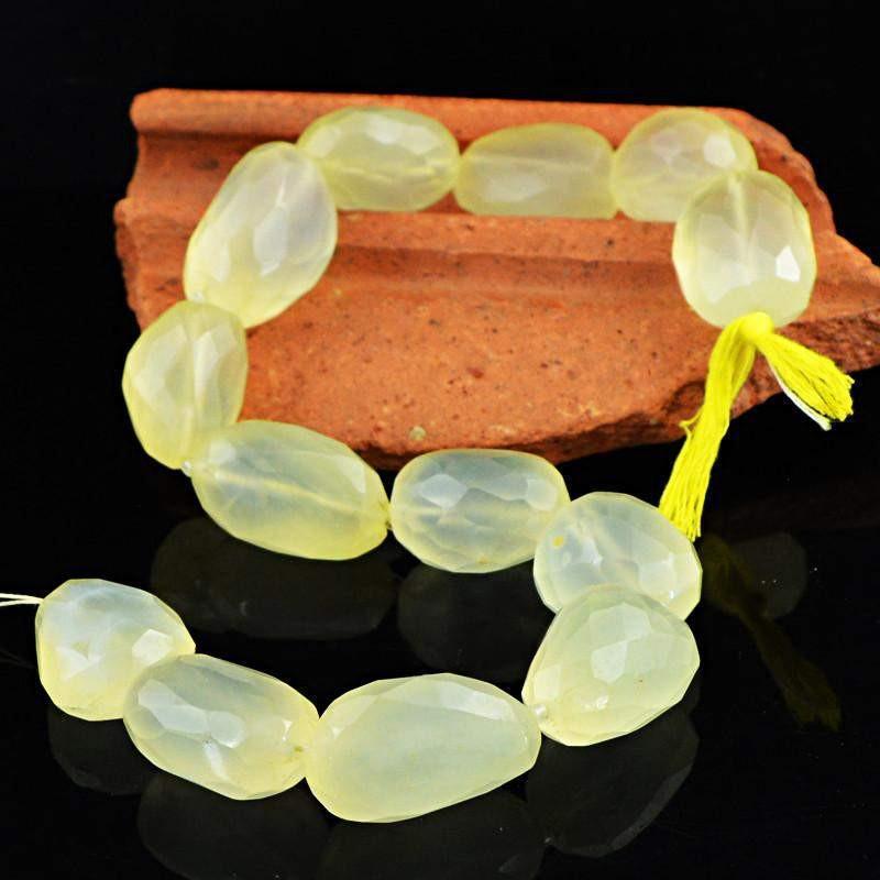 gemsmore:Natural Unheated Yellow Onyx Faceted Beads Lot