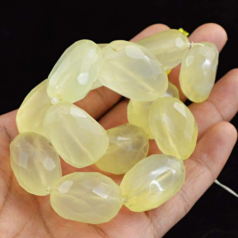 gemsmore:Natural Unheated Yellow Onyx Faceted Beads Lot