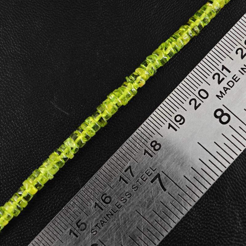 gemsmore:Natural Untraeted Green Peridot Drilled Beads Strand