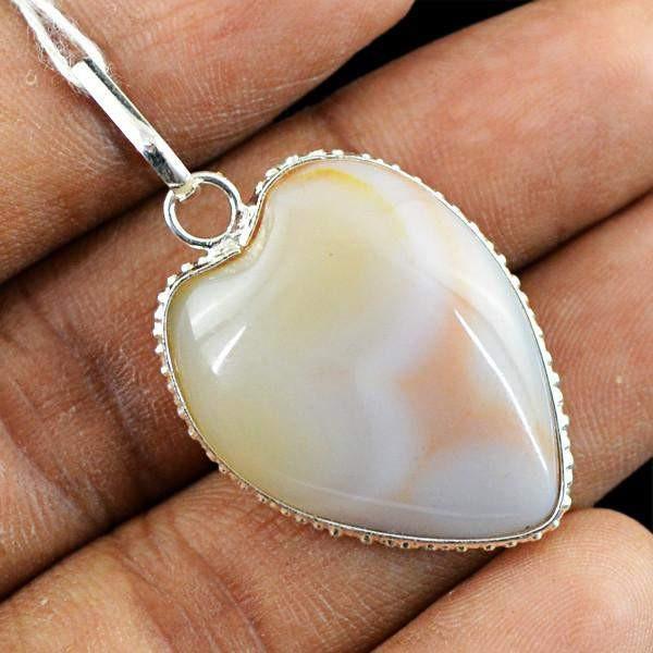 gemsmore:Natural Untreated Agate Gemstone Pendant