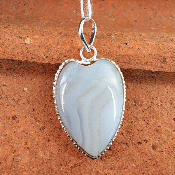 gemsmore:Natural Untreated Agate Gemstone Pendant