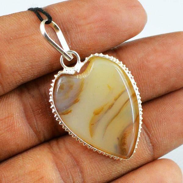 gemsmore:Natural Untreated Agate Genuine Gemstone Pendant