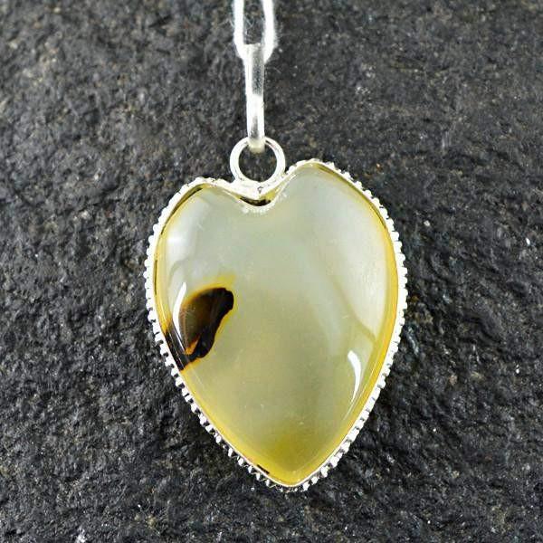 gemsmore:Natural Untreated Agate Genuine Gemstone Pendant