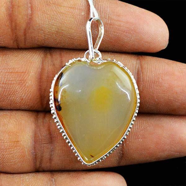 gemsmore:Natural Untreated Agate Genuine Pendant