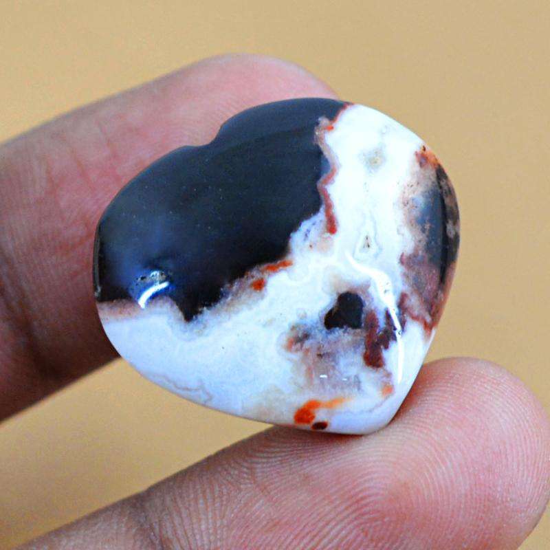 gemsmore:Natural Untreated Agate Heart Gemstone