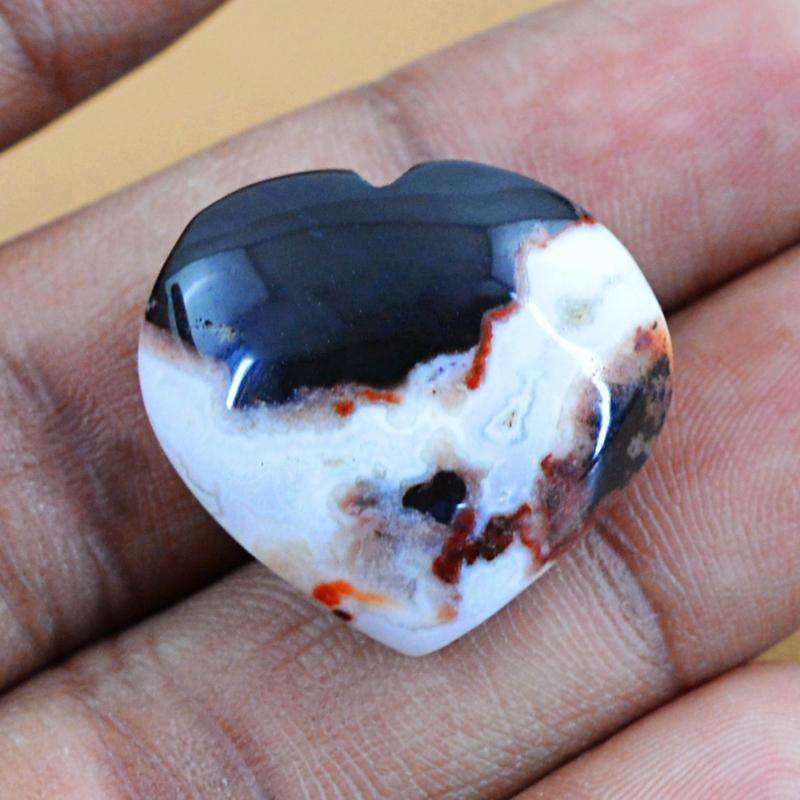 gemsmore:Natural Untreated Agate Heart Gemstone