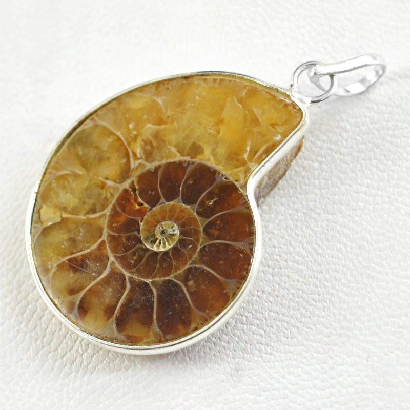 gemsmore:Natural Untreated Ammonite Pendant