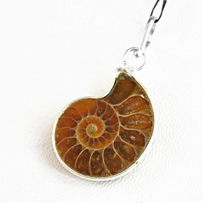 gemsmore:Natural Untreated Ammonite Pendant