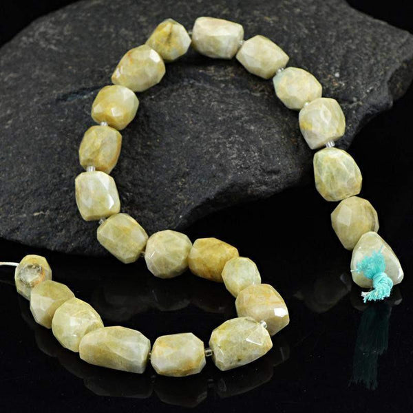 gemsmore:Natural Untreated Aquamarine Faceted Beads Strand