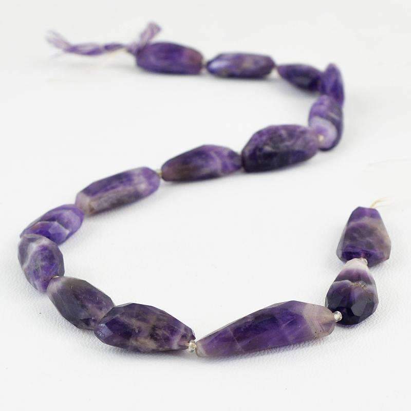 gemsmore:Natural Untreated Bi-Color Amethyst Beads Strand Faceted Drilled