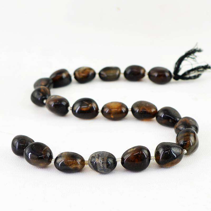 gemsmore:Natural Untreated Black Onyx Beads Strand - Drilled