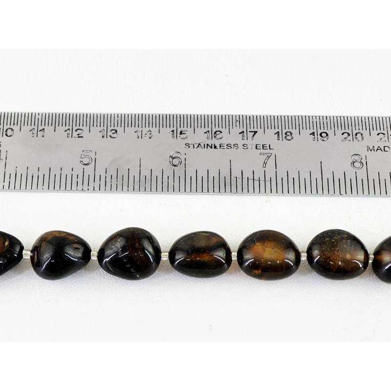 gemsmore:Natural Untreated Black Onyx Beads Strand - Drilled