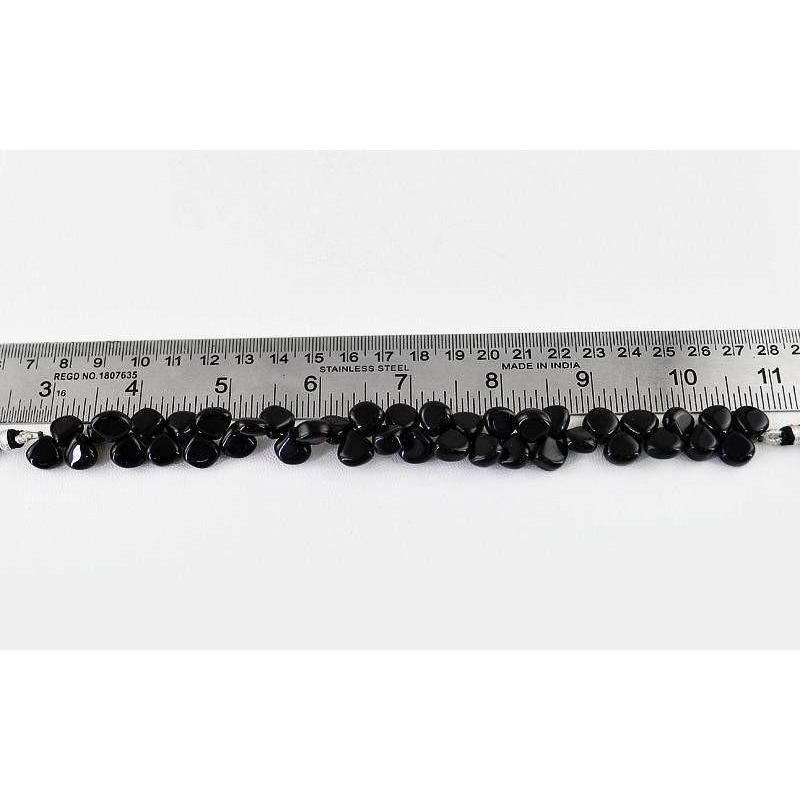 gemsmore:Natural Untreated Black Onyx Beads Strand