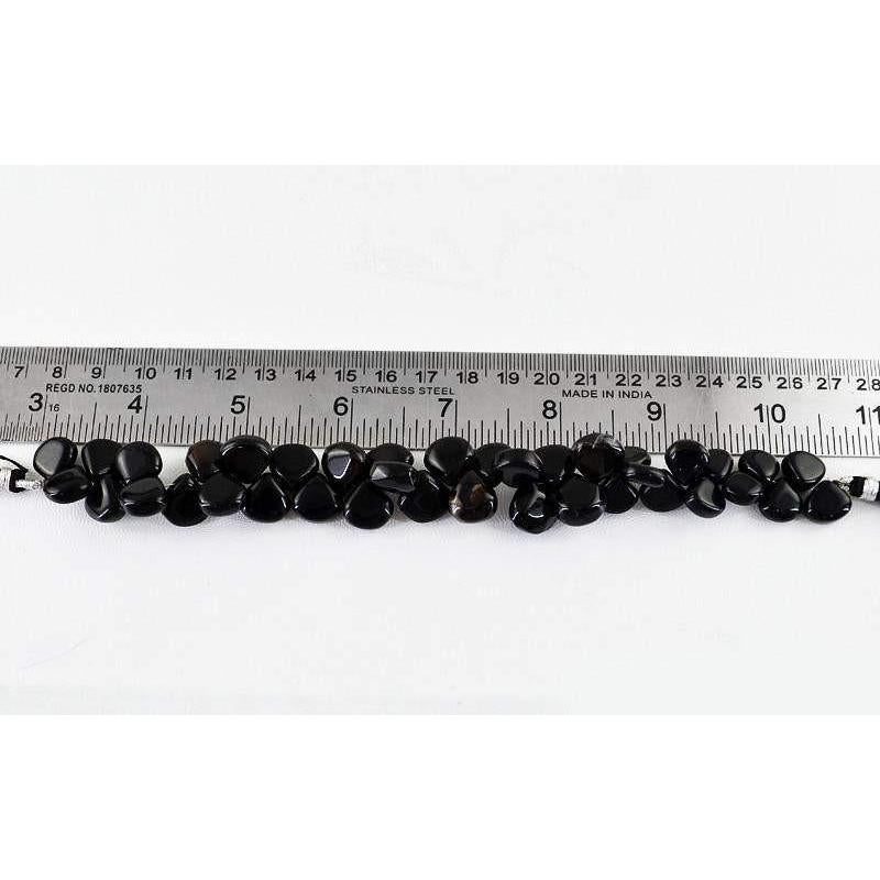 gemsmore:Natural Untreated Black Onyx Beads Strand