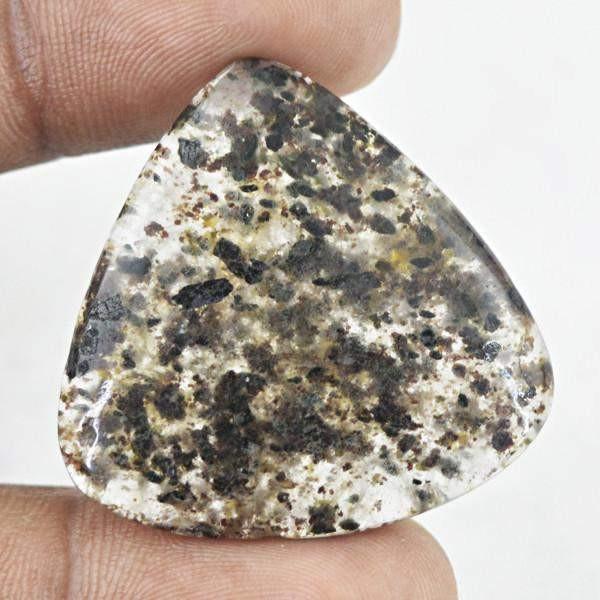 gemsmore:Natural Untreated Black Rutile Quartz Pear Shape Gemstone