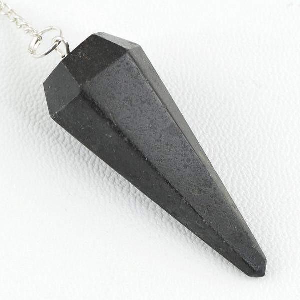 gemsmore:Natural Untreated Black Spinel Pendulum