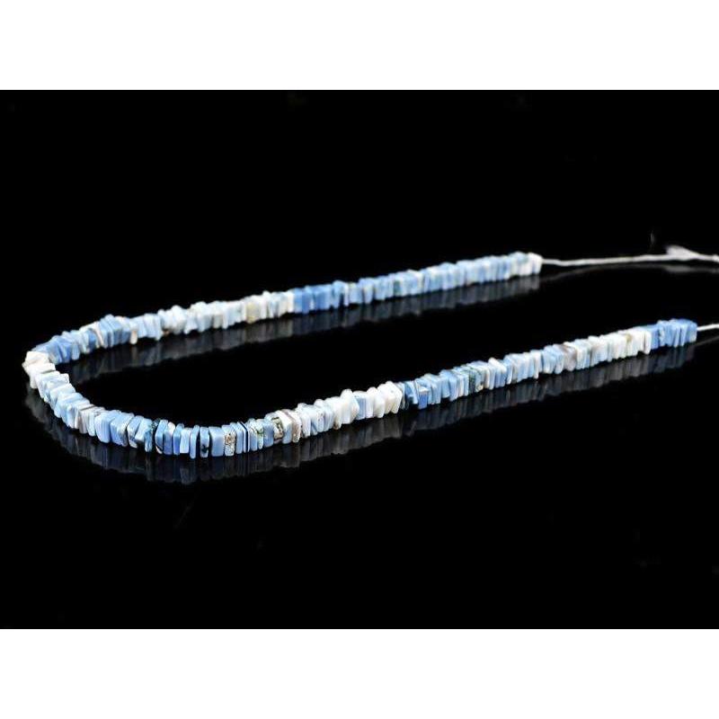 gemsmore:Natural Untreated Blue Agate Drilled Beads Strand