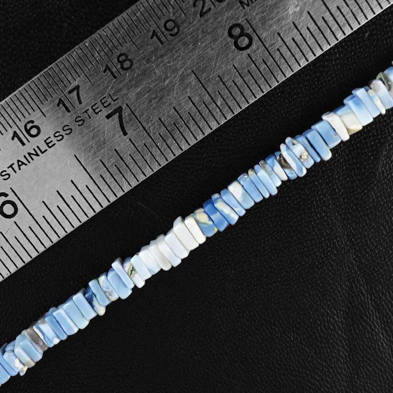 gemsmore:Natural Untreated Blue Agate Drilled Beads Strand