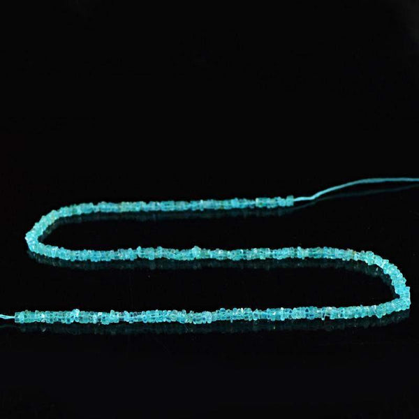 gemsmore:Natural Untreated Blue Apatite Drilled Beads Strand