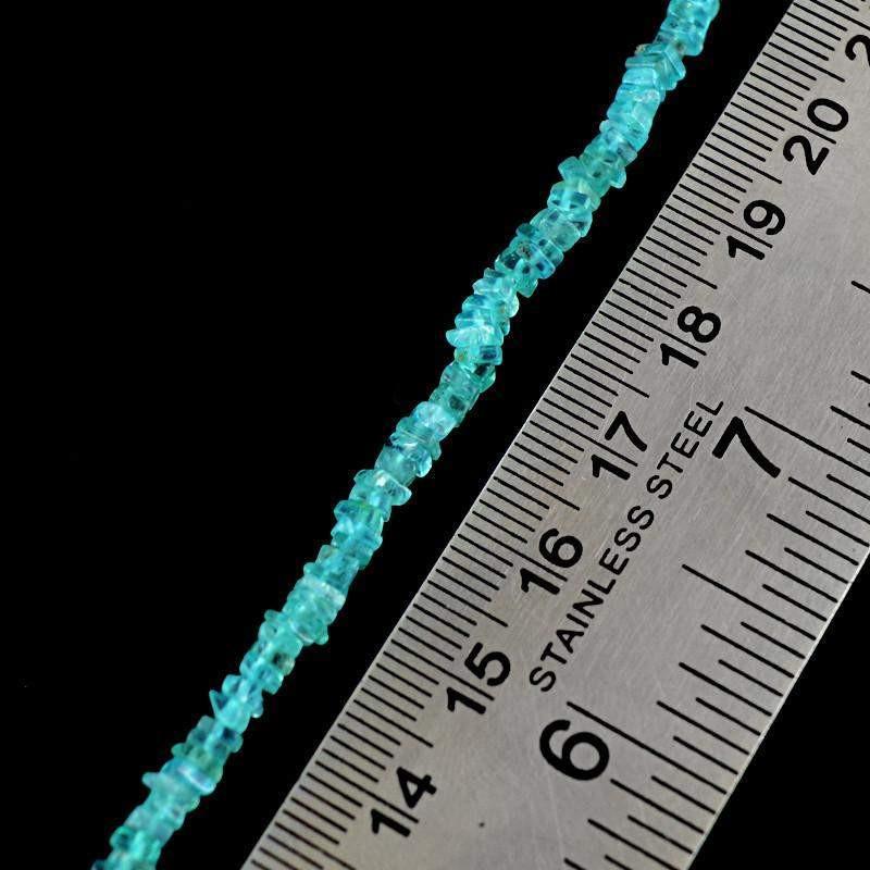 gemsmore:Natural Untreated Blue Apatite Drilled Beads Strand