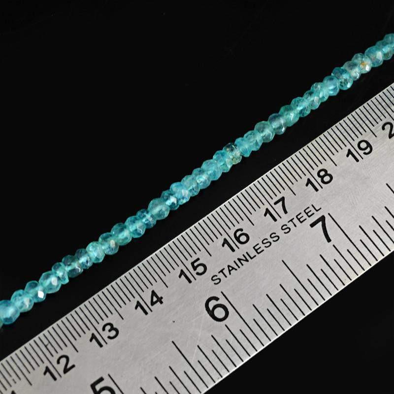 gemsmore:Natural Untreated Blue Apatite Drilled Faceted Beads Strand