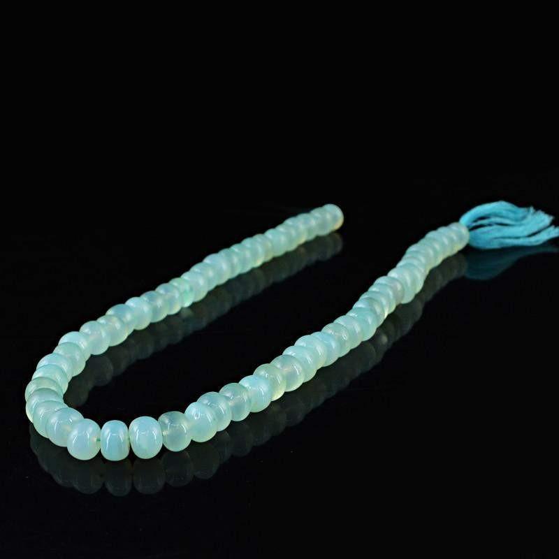 gemsmore:Natural Untreated Blue Chalcedony Round Beads Strand