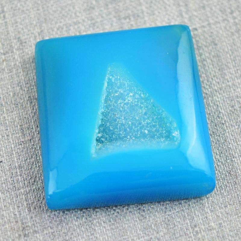gemsmore:Natural Untreated Blue Druzy Onyx Loose Gemstone