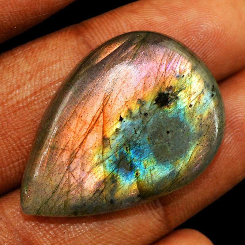 gemsmore:Natural Untreated Blue Flash Labradorite Gemstone