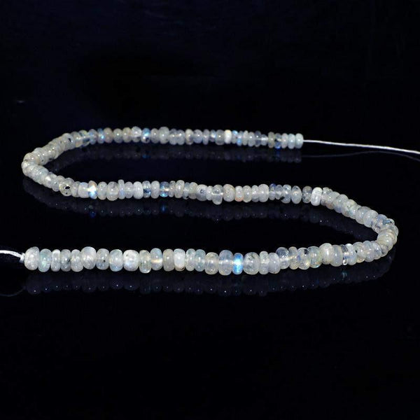 gemsmore:Natural Untreated Blue Flash Moonstone Beads Strand