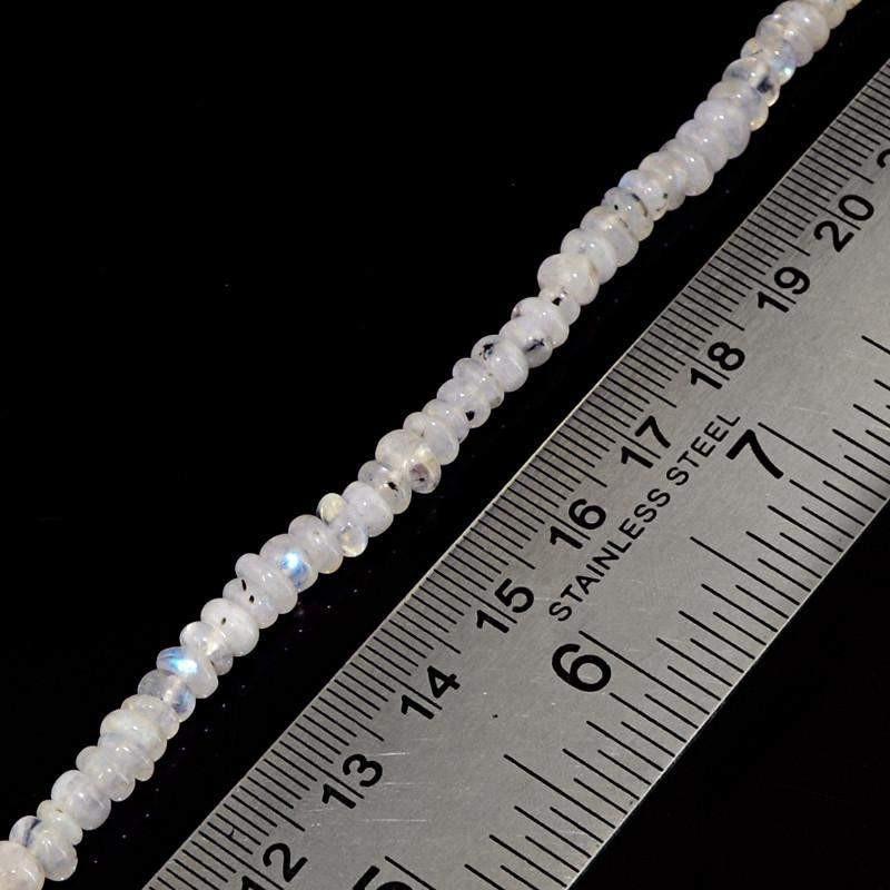 gemsmore:Natural Untreated Blue Flash Moonstone Beads Strand