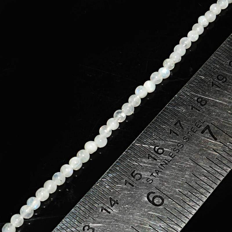 gemsmore:Natural Untreated Blue Flash Moonstone Strand Round Drilled Beads